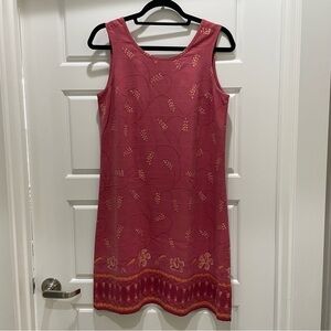 Tommy Bahama Red Print 100% Silk Sleeveless Mini Dress Luau Hawaii Resortwear